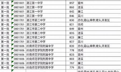 湛江市高中排名及分数线_湛江市高中排名及分数线表