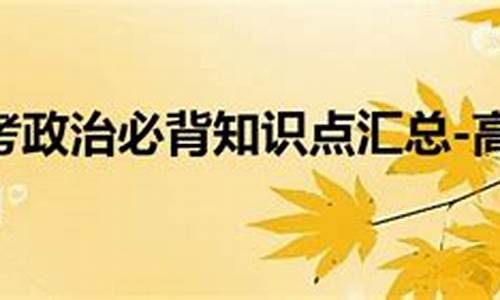 高考政治必背点_高考政治必考知识点总结2021